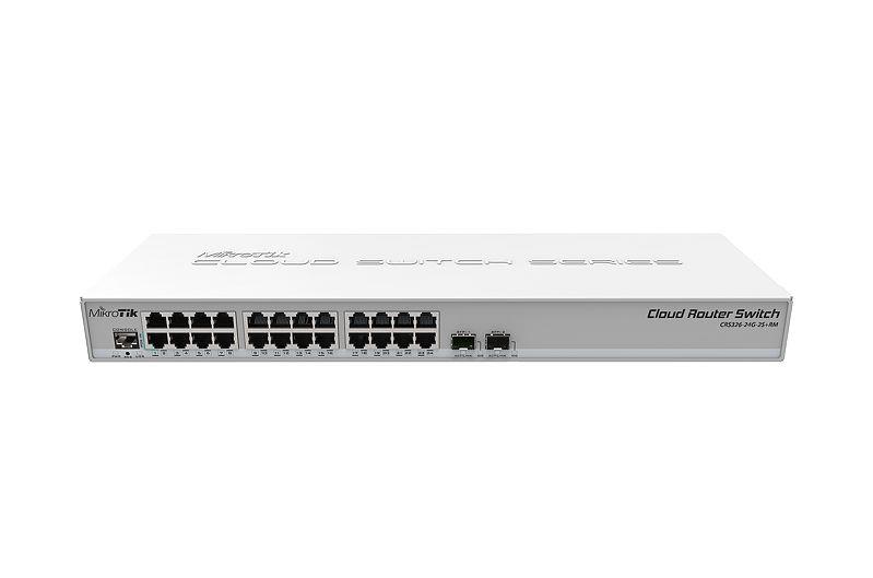 Switch|MIKROTIK|24x10Base-T / 100Base-TX / 1000Base-T|2xSFP+|CRS326-24G-...