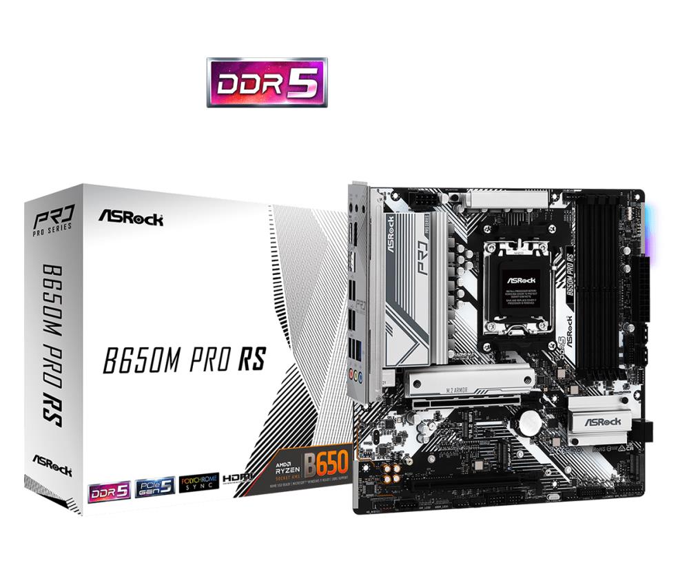 Emaplaat|ASROCK|AMD B650|SAM5|Micro-ATX|Memory DDR5|Memory slots 4|1xPC&...