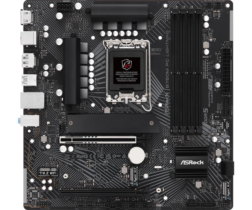 Mainboard|ASROCK|Intel B760 Express|LGA1700|Micro-ATX|Memory DDR5|Memory...