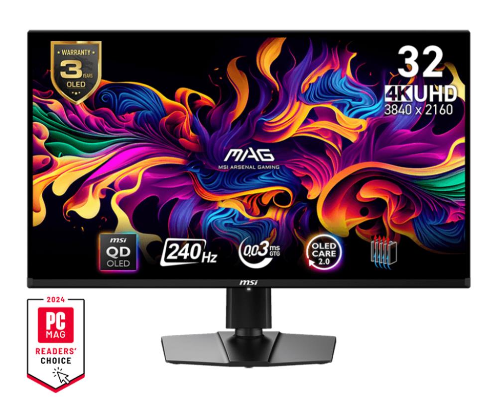 Monitor|MSI|MAG 321UPX QD-OLED|32″|Mänguri|Panel QD-OLED|3840&#215...