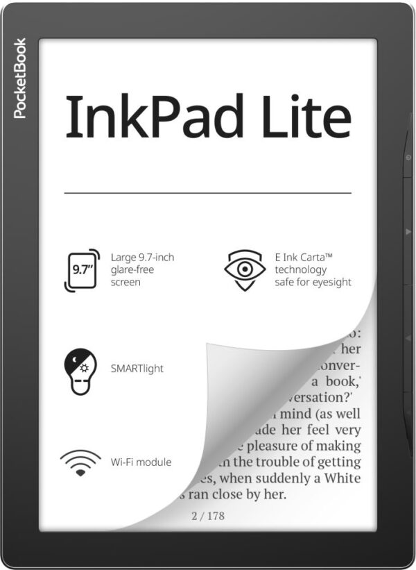 E-Reader|POCKETBOOK|InkPad Lite|9.7"|1200x825|1xUSB type C|Micro SD|Wireless LAN 802.11b/g/n|Grey|PB970-M-WW