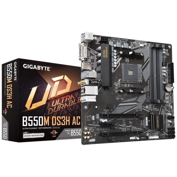 Emaplaat|GIGABYTE|AMD B550|SAM4|Micro-ATX|Memory DDR4|Memory slots 4|1x...