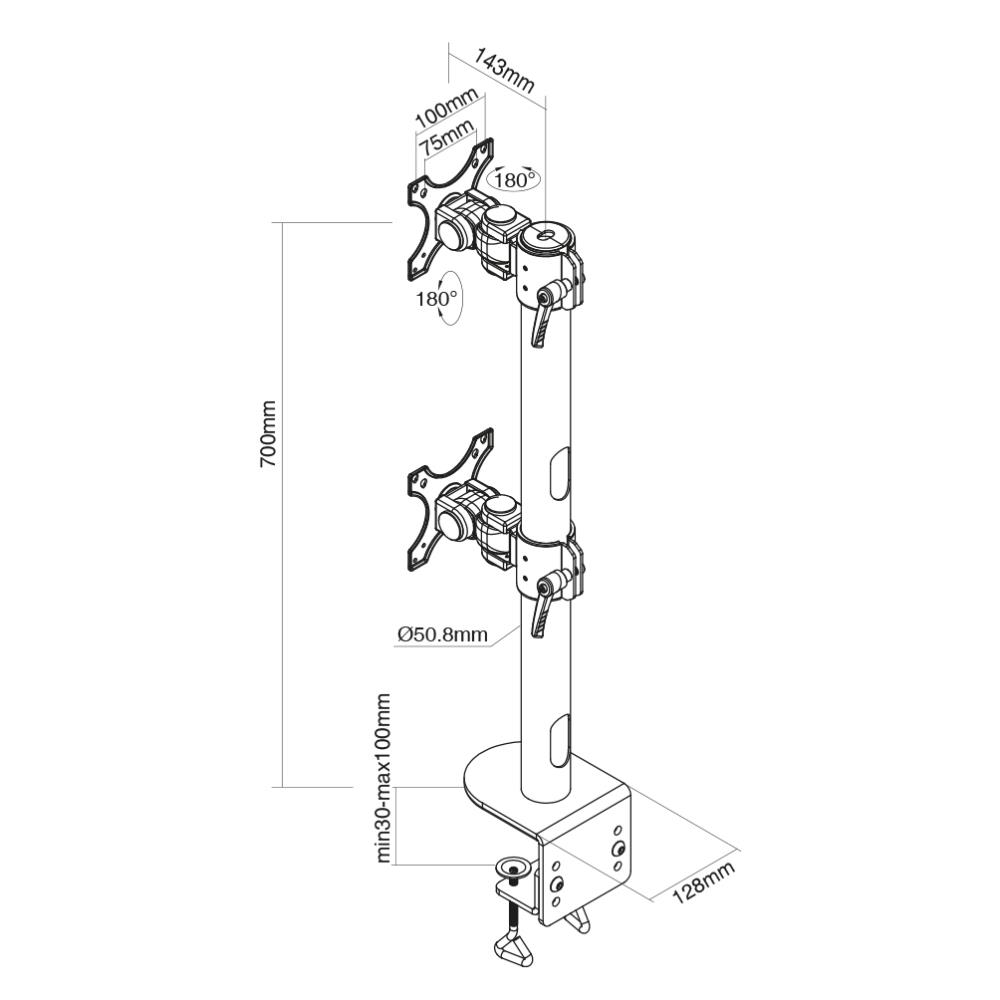 MONITOR ACC DESK MOUNT 17-49″/FPMA-D960DVBLACKPLUS NEOMOUNTS