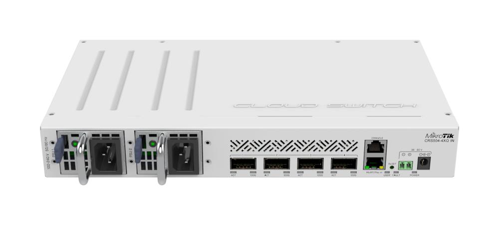 Switch|MIKROTIK|CRS504-4XQ-IN|Rack 1U|1x10Base-T / 100Base-TX|4xQSFP28|C...