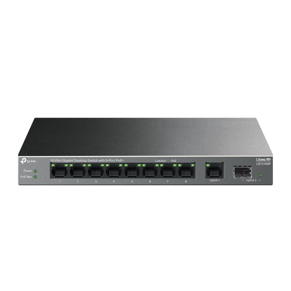 Switch|TP-LINK|LS1210GP|9x10Base-T / 100Base-TX / 1000Base-T|1xSFP|PoE+ ...