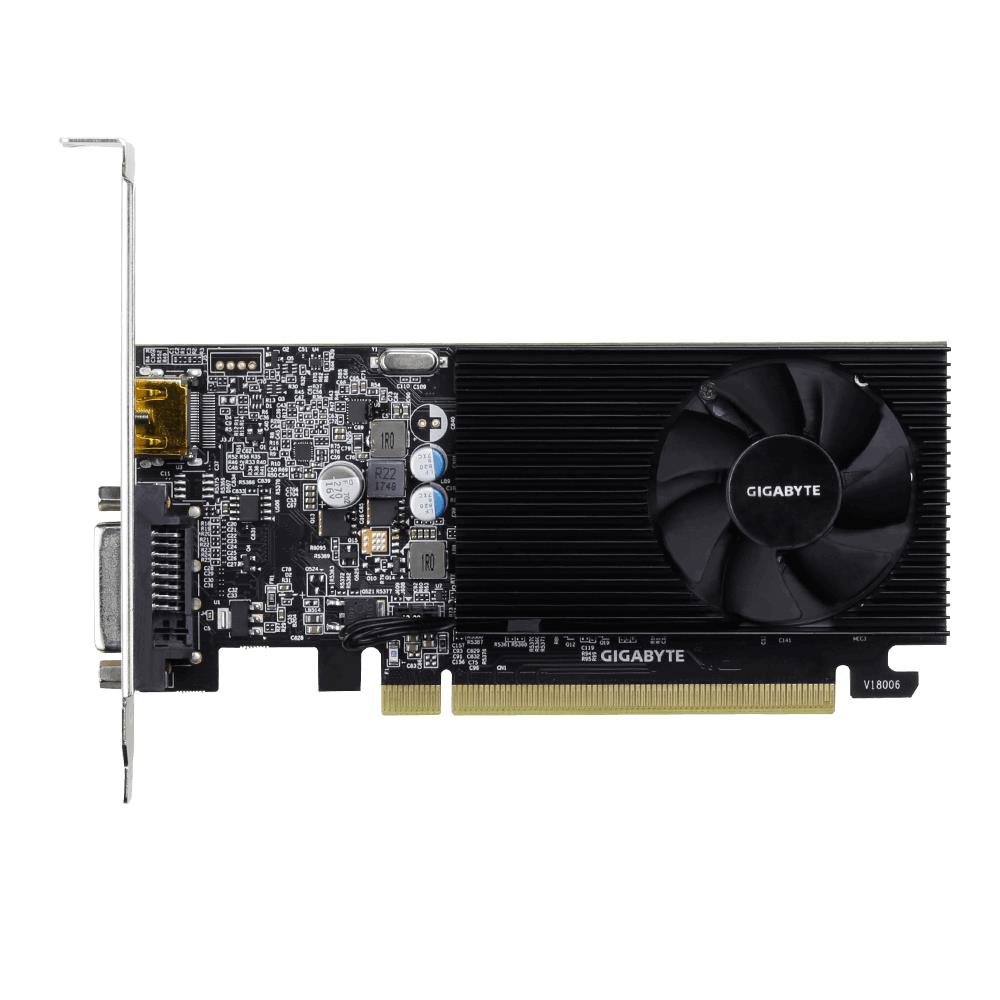 Graphics Card|GIGABYTE|NVIDIA GeForce GT 1030|2 GB|GDDR4|64 bit|PCIE 3.0 16x|Memory 2100 MHz|GPU 1177 MHz|Single Slot Fansink|1xDVI-D|1xHDMI|GV-N1030D4-2GL