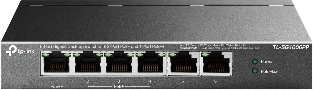 Switch|TP-LINK|TL-SG1006PP|Desktop/pedestal|6x10Base-T / 100Base-TX / 10...