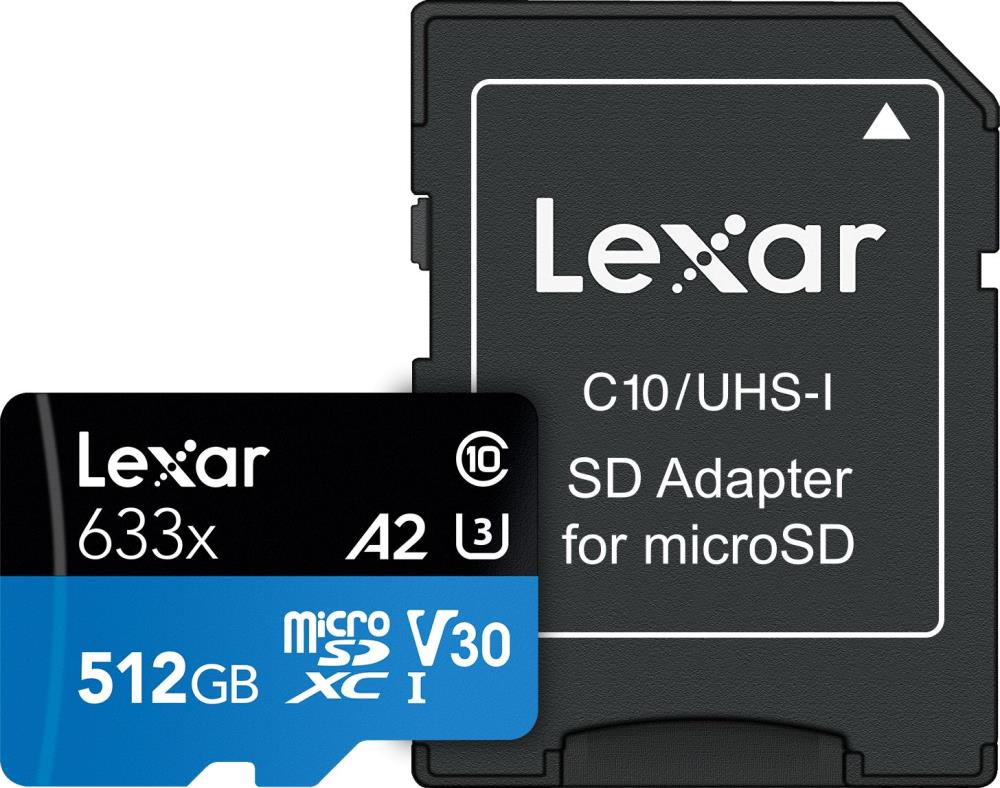 MÄLUKAART SDXC 512GB UHS-I/W/ADAPTER LSDMI512BB633A LEXAR