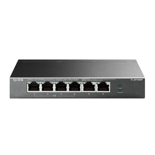 Switch|TP-LINK|TL-SF1006P|Desktop/pedestal|6x10Base-T / 100Base-TX|PoE+ ports 4|TL-SF1006P