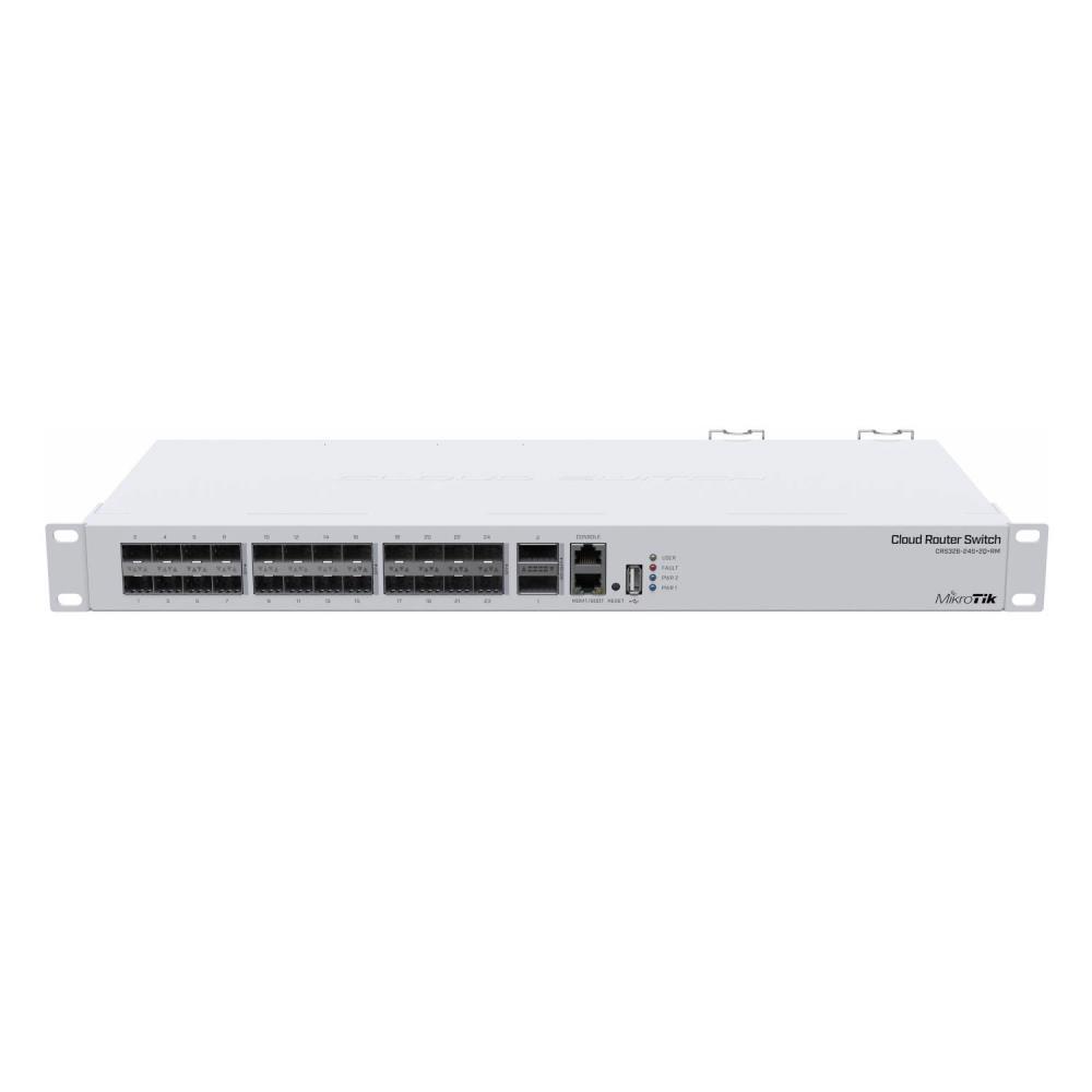 Switch|MIKROTIK|Rack|1x10Base-T / 100Base-TX|24xSFP+|2xQSFP+|1xRJ45|CRS3...