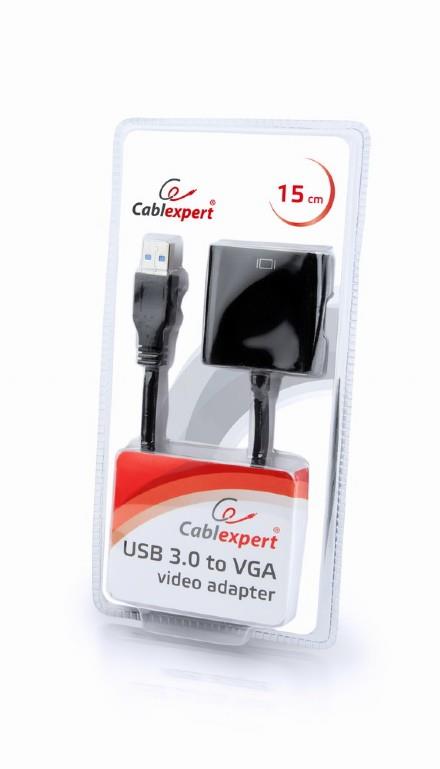 I/O ADAPTER USB3 TO VGA/BLIST AB-U3M-VGAF-01 GEMBIRD