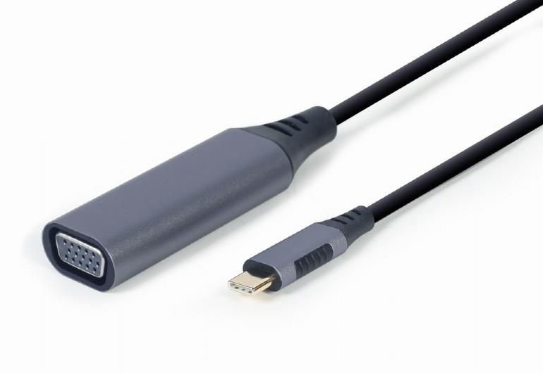 I/O ADAPTER USB-C TO VGA/GREY A-USB3C-VGA-01 GEMBIRD