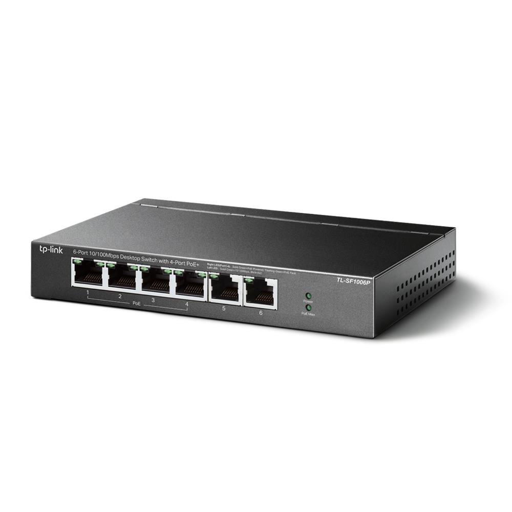 Switch|TP-LINK|TL-SF1006P|Desktop/pedestal|6x10Base-T / 100Base-TX|PoE+ ...