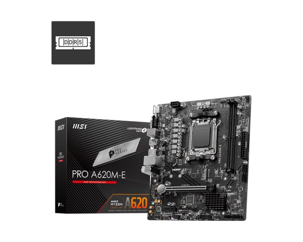 Emaplaat|MSI|AMD A620|SAM5|Micro-ATX|Memory DDR5|Memory slots 2|1xPCI-E&...