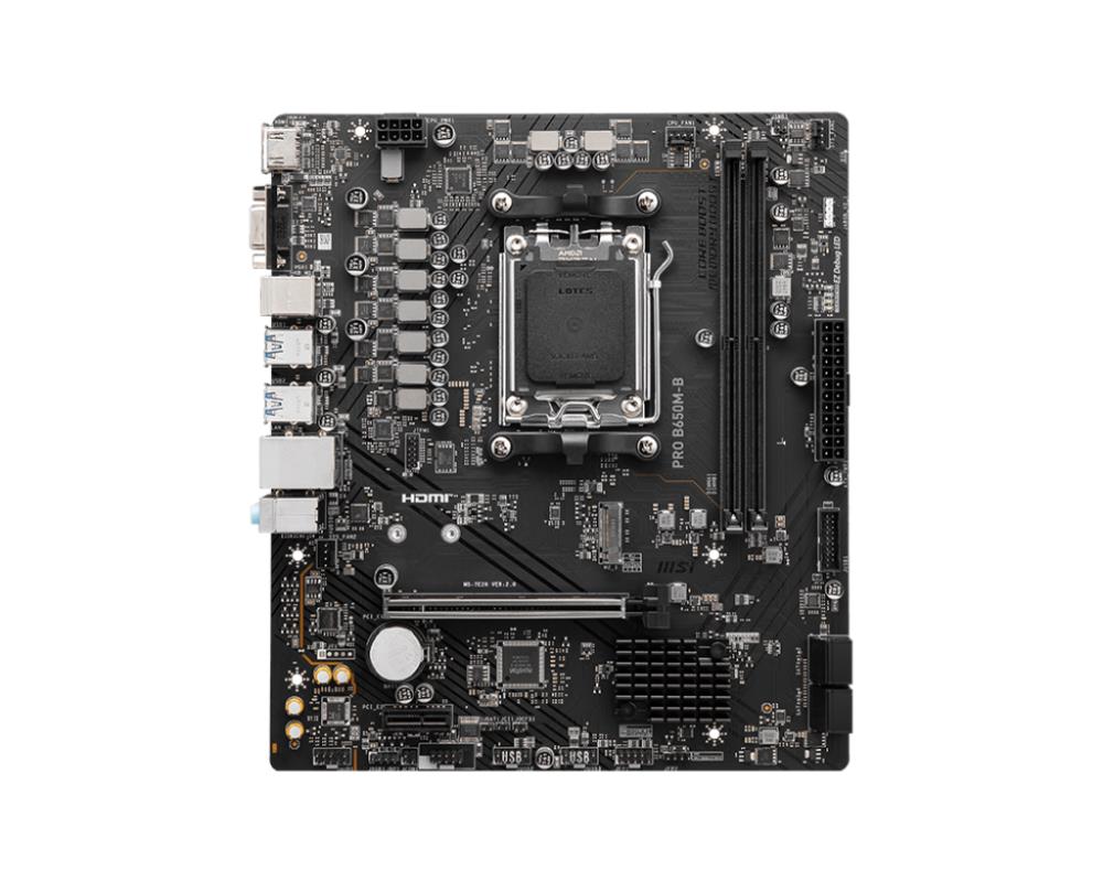 Emaplaat|MSI|AMD B650|SAM5|Micro-ATX|Memory DDR5|Memory slots 2|1xPCI-E&...