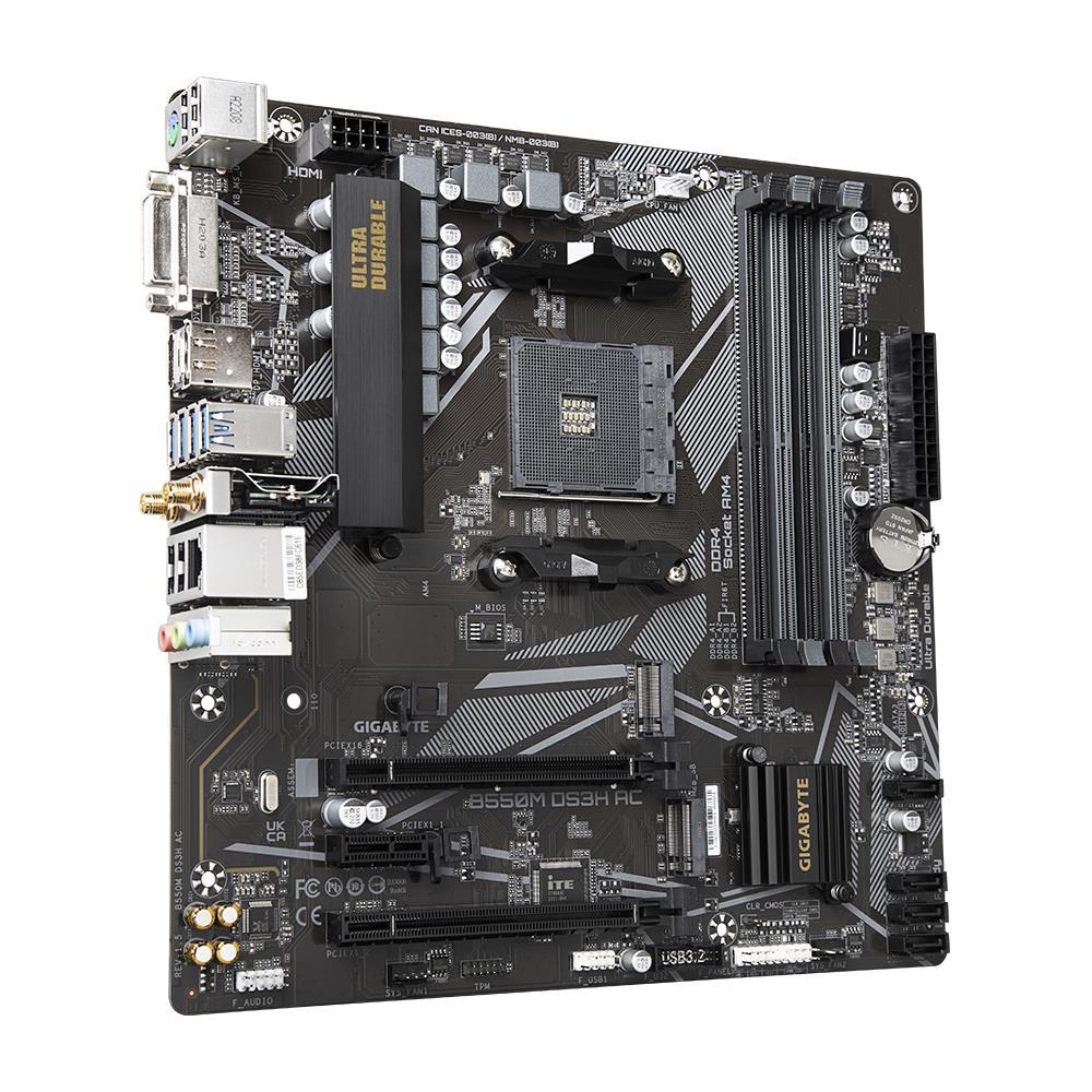 Mainboard|GIGABYTE|AMD B550|SAM4|Micro-ATX|Memory DDR4|Memory slots 4|1x...