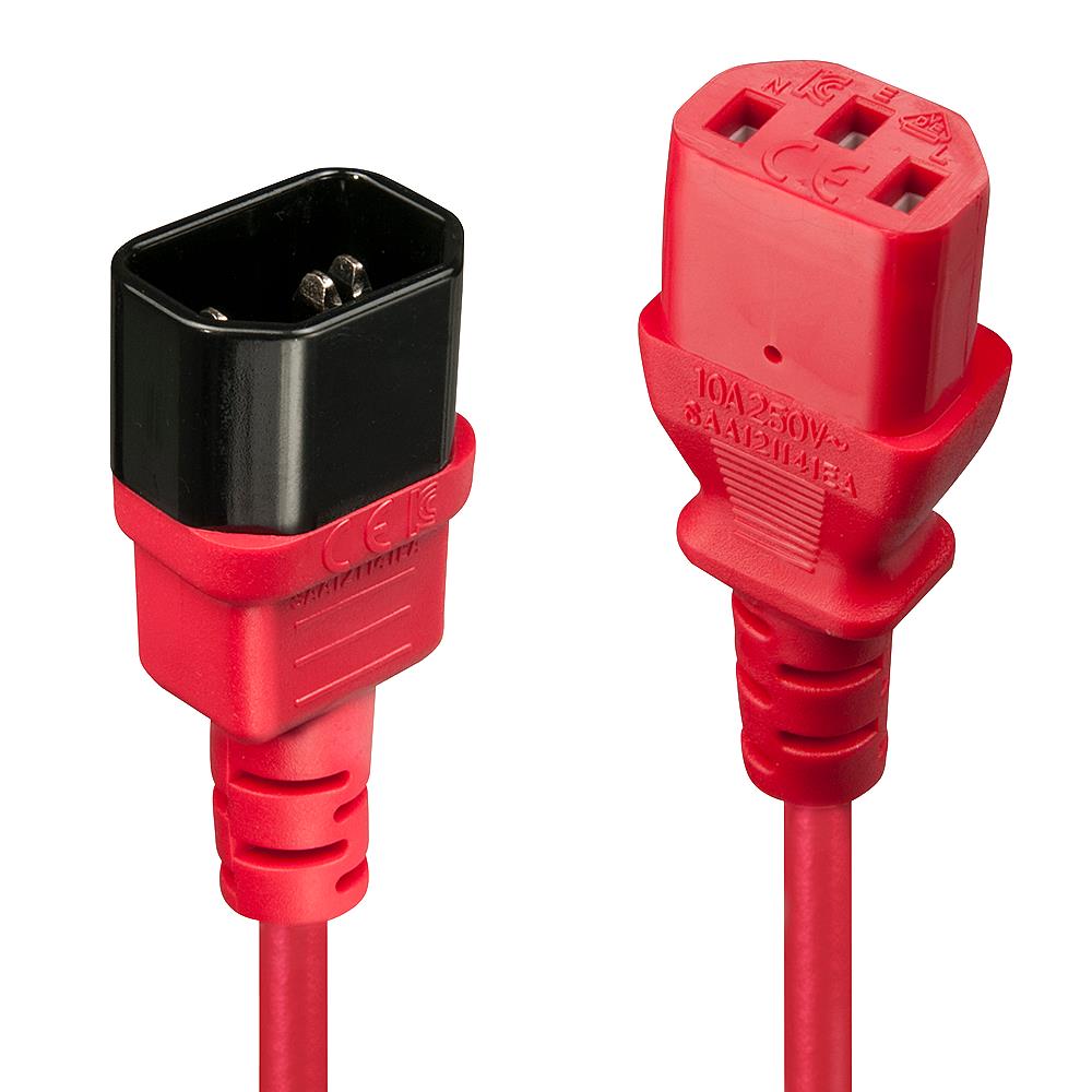 KAABEL POWER IEC EXTENSION 0.5M/RED 30476 LINDY