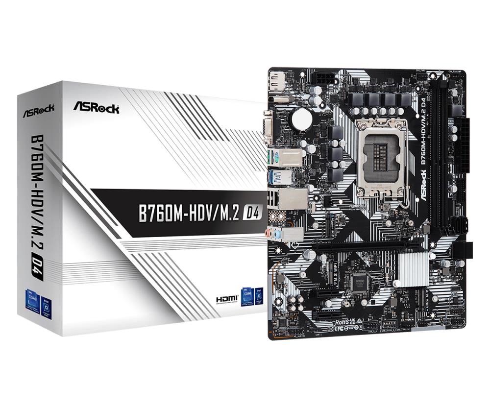 Emaplaat|ASROCK|Intel B760 Express|LGA1700|Micro-ATX|Memory DDR4|Memory…
