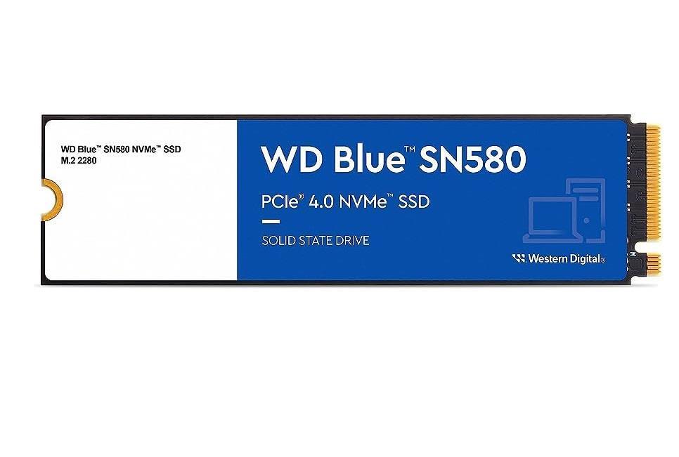 SSD|WESTERN DIGITAL|Blue SN580|250GB|M.2|PCIe Gen4|NVMe|TLC|Write speed 2000 MBytes/sec|Read speed 4000 MBytes/sec|2.38mm|TBW 150 TB|MTBF 1500000 hours|WDS250G3B0E