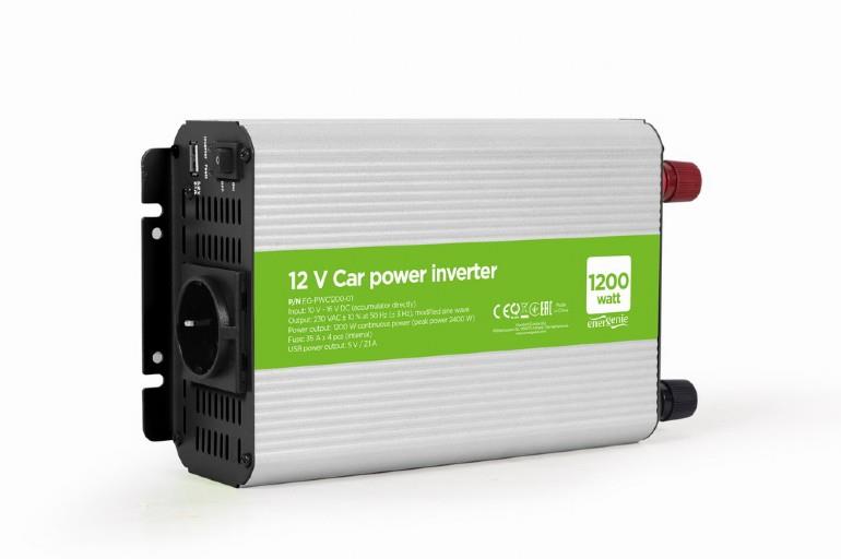 POWER INVERTER AUTO 12V 1200W/EG-PWC1200-01 GEMBIRD