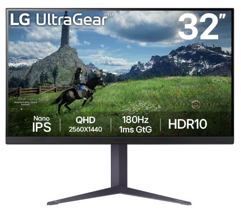 LCD Monitor|LG|31.5″|Panel IPS|2560×1440|16:9|180Hz|1 ms|Pivo...