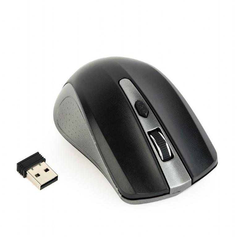 Hiir USB OPTICAL WRL GREY/BLACK MUSW-4B-04-GB GEMBIRD