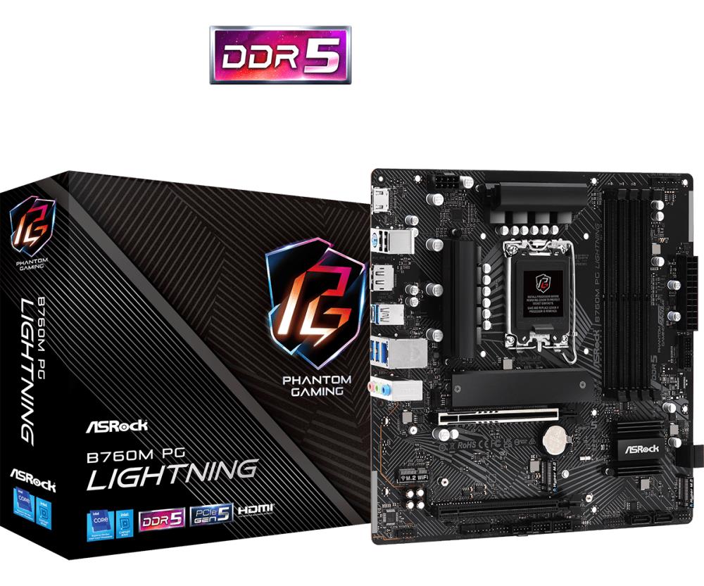 Mainboard|ASROCK|Intel B760 Express|LGA1700|Micro-ATX|Memory DDR5|Memory...