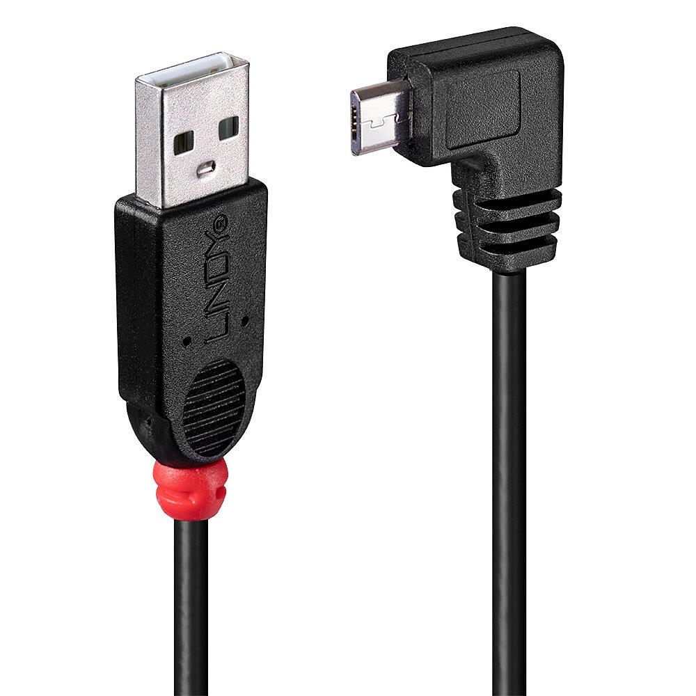 KAABEL USB2 A TO MICRO-B 1M/90 DEGREE 31976 LINDY