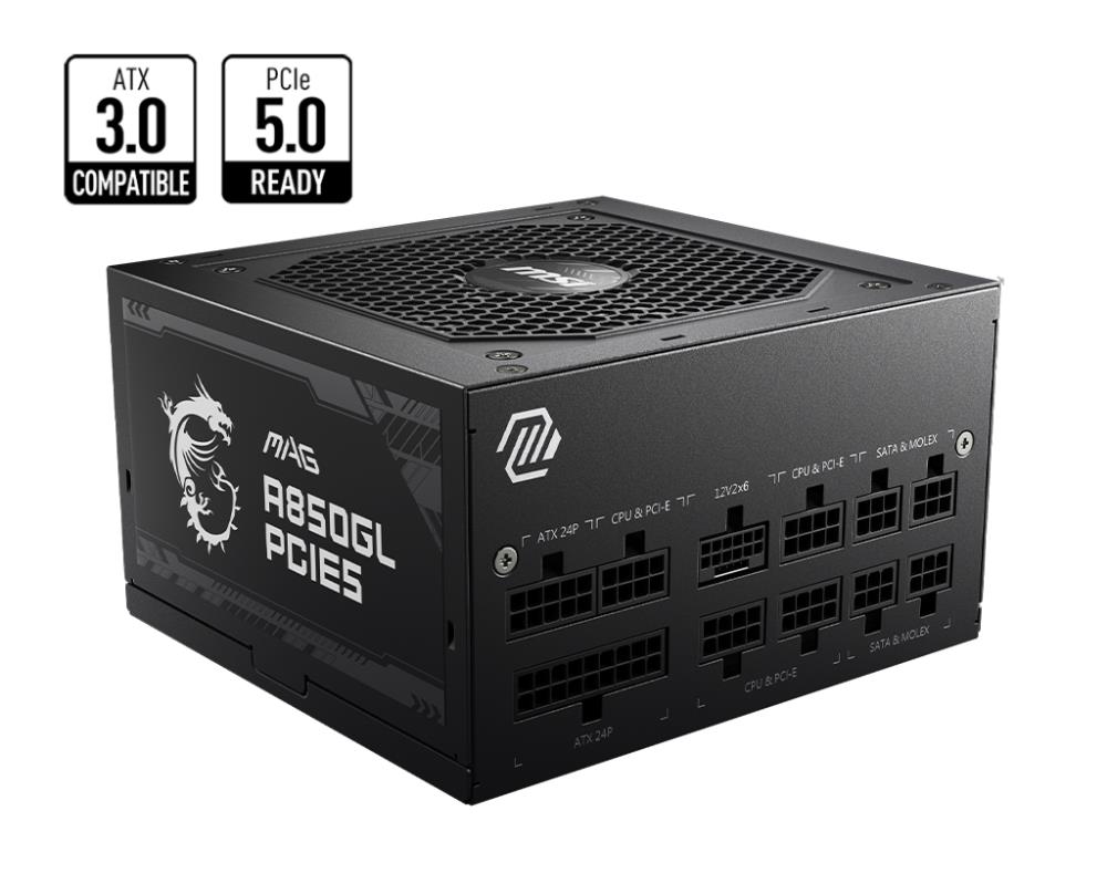 Toiteplokk|MSI|850 Watts|Efficiency 80 PLUS GOLD|PFC Active|MAGA850GLP&#...