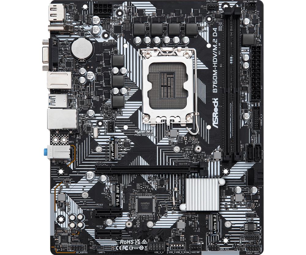 Emaplaat|ASROCK|Intel B760 Express|LGA1700|Micro-ATX|Memory DDR4|Memory…