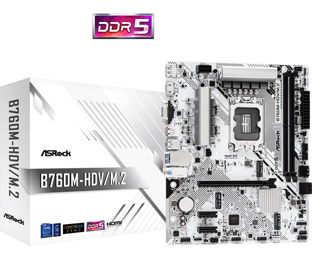 Emaplaat|ASROCK|Intel B760 Express|LGA1700|Micro-ATX|Memory DDR5|Memory&...