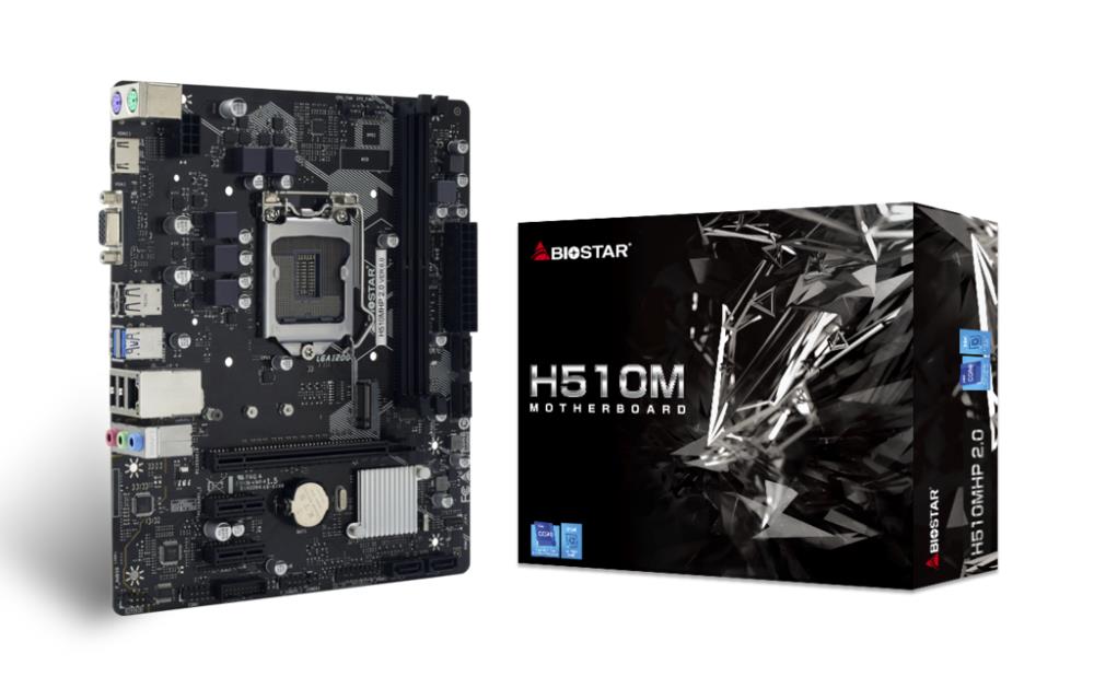 Emaplaat|BIOSTAR|Intel H510|LGA1200|MicroATX|Memory DDR4|Memory slots 2&...