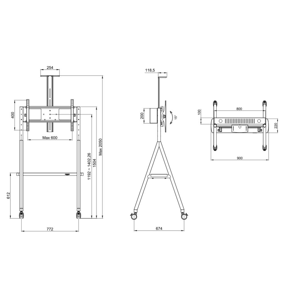 Televiisor ACC FLOOR STAND/32-65″ NS-M1500WHITE NEOMOUNTS