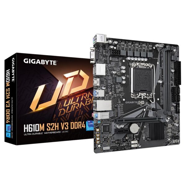 Emaplaat|GIGABYTE|Intel H610|LGA1700|Micro-ATX|Memory DDR4|Memory slots...