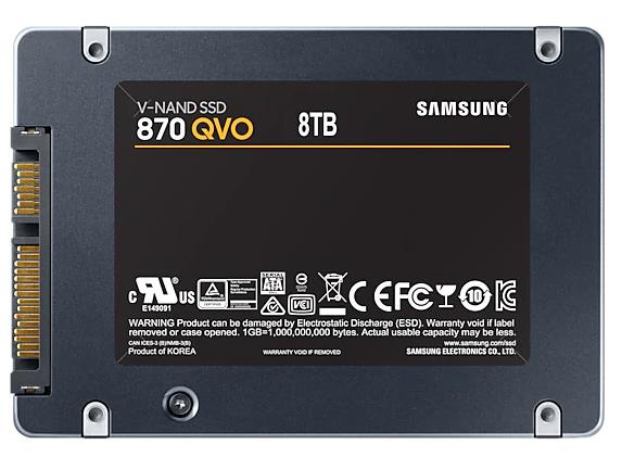 SSD|SAMSUNG|870 QVO|8TB|SATA 3.0|Write speed 530 MBytes/sec|Read speed 5...