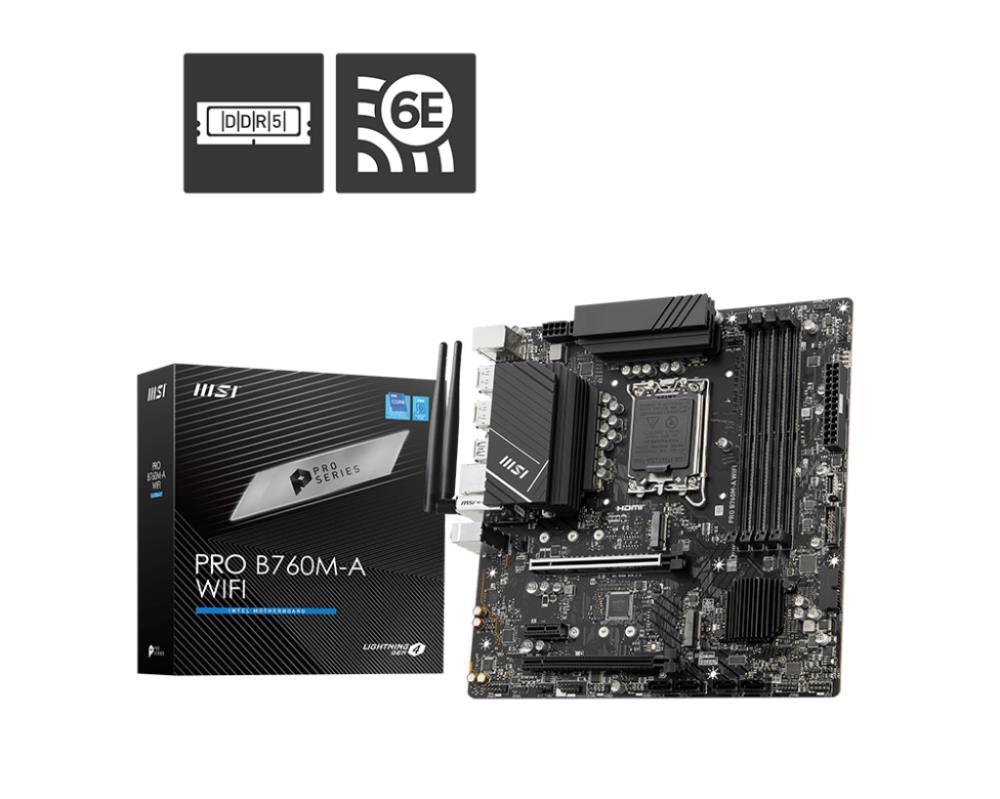 Emaplaat|MSI|Intel B760 Express|LGA1700|Micro-ATX|Memory DDR5|Memory sl&...