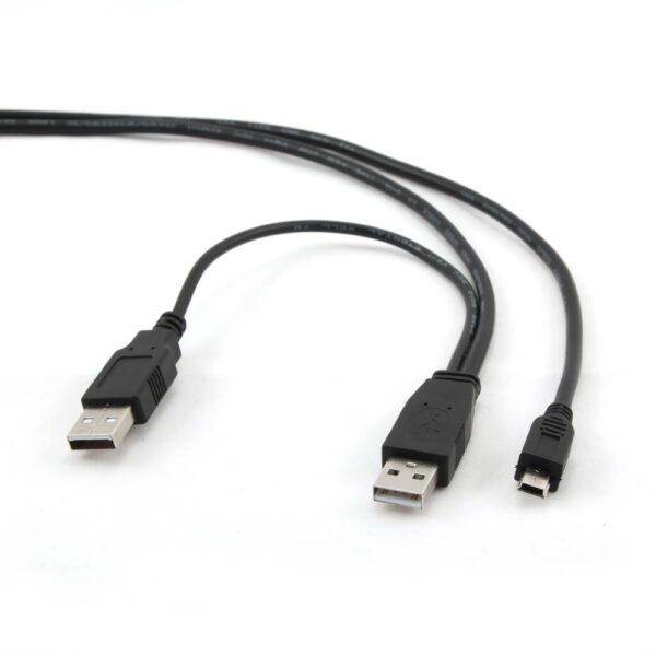 KAABEL USB2 DUAL AM-MINI 0.9M/BLACK CCP-USB22-AM5P-3 GEMBIRD