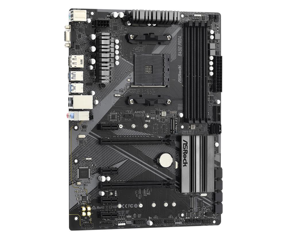 Emaplaat|ASROCK|AMD B450|SAM4|ATX|4xPCI-Express 2.0 1x|2xPCI-Express 3&#...