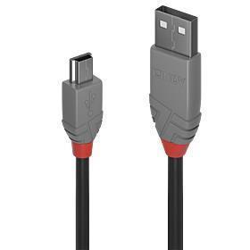 KAABEL USB2 A TO MINI-B 1M/ANTHRA 36722 LINDY