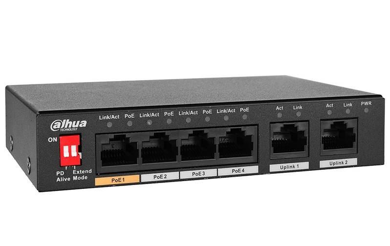 Switch|DAHUA|PFS3005-4ET-60-V2|Desktop/pedestal|PoE ports 4|60 Watts|DH-...