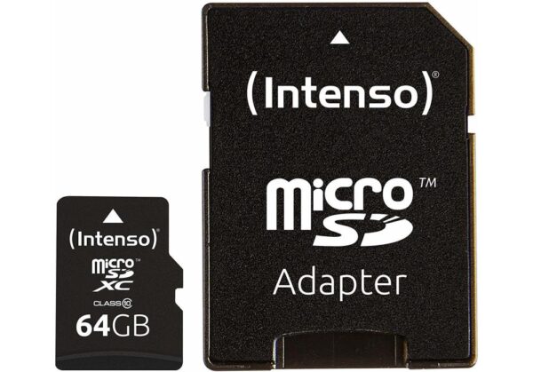 MÄLUKAART SDXC 64GB C10/W/ADAPTER 3413490 INTENSO