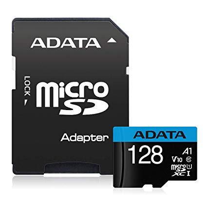 MÄLUKAART SDXC 128GB W/AD./AUSDX128GUICL10A1-RA1 ADATA