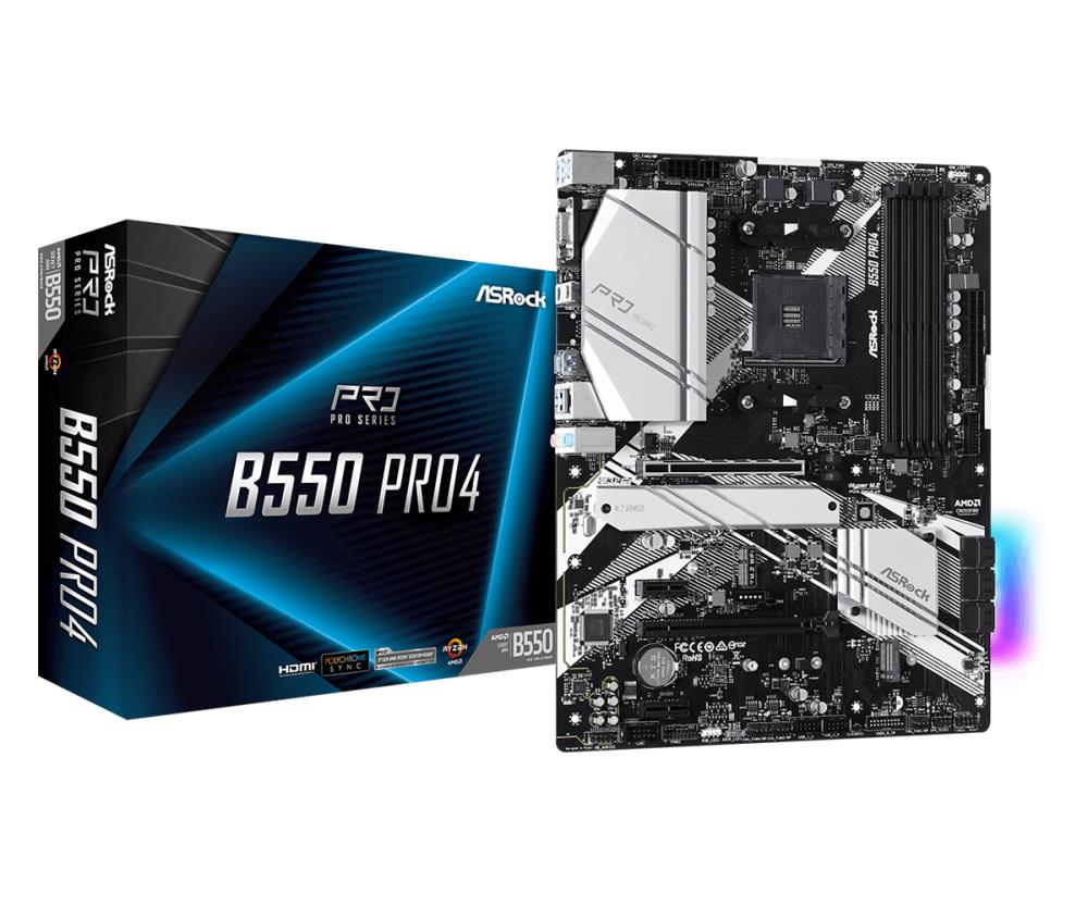 Emaplaat|ASROCK|AMD B550|SAM4|ATX|2xPCI-Express 3.0 1x|1xPCI-Express 3&#...