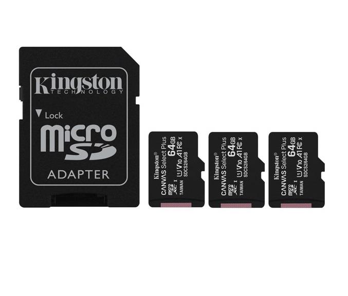 MÄLUKAART SDXC 64GB UHS-I/3PACK SDCS2/64GB-3P1A KINGSTON