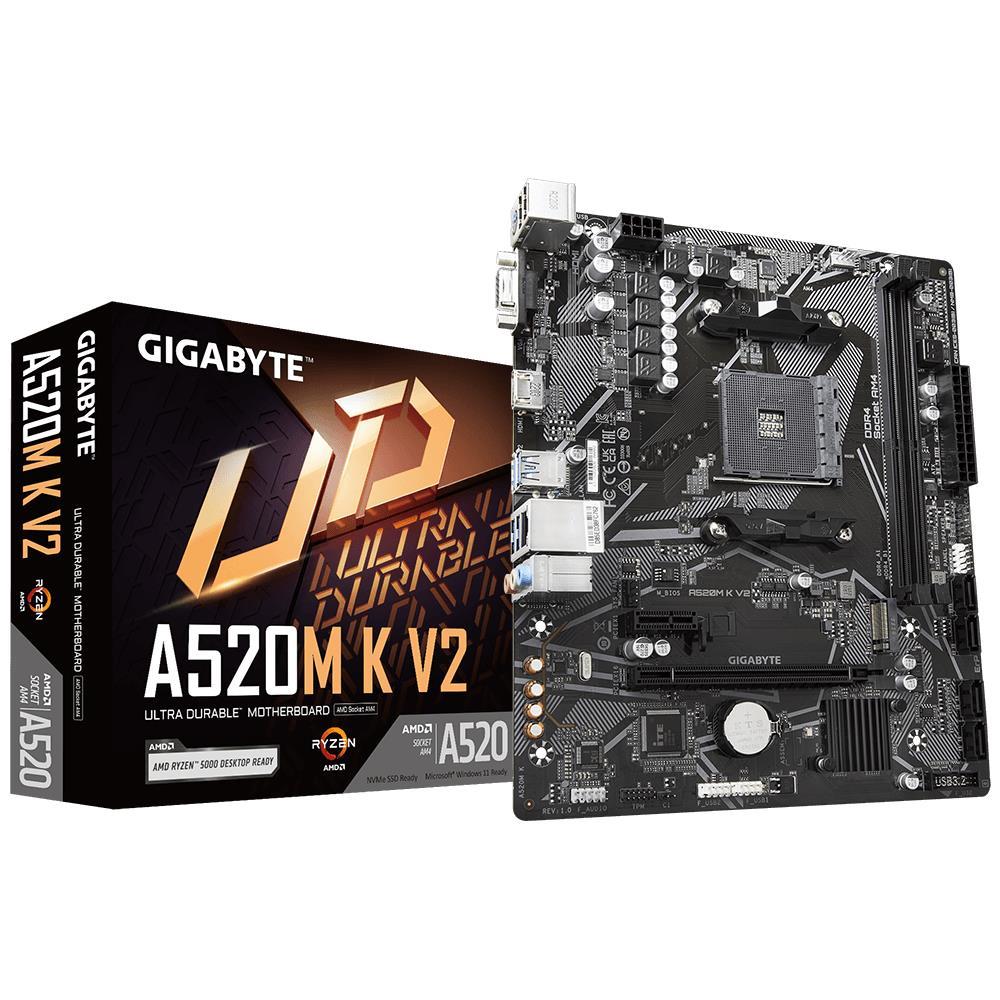 Mainboard|GIGABYTE|AMD A520|SAM4|Micro-ATX|Memory DDR4|Memory slots 2|1x...