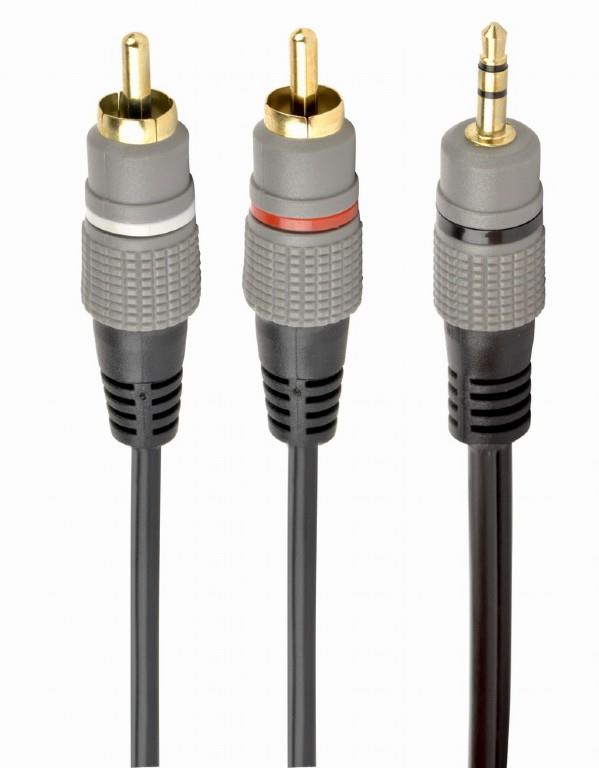 KAABEL AUDIO 3.5MM TO 2RCA 2.5M/GOLD CCA-352-2.5M GEMBIRD