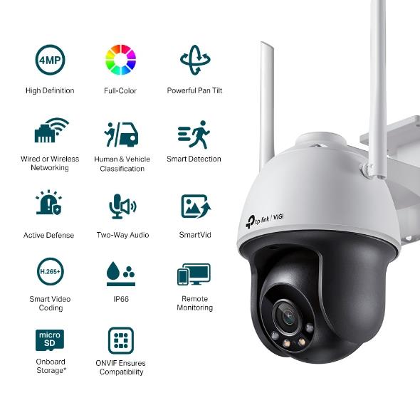 WRL CAMERA 4MP PAN/TILT/VIGI C540-W(4MM) TP-LINK