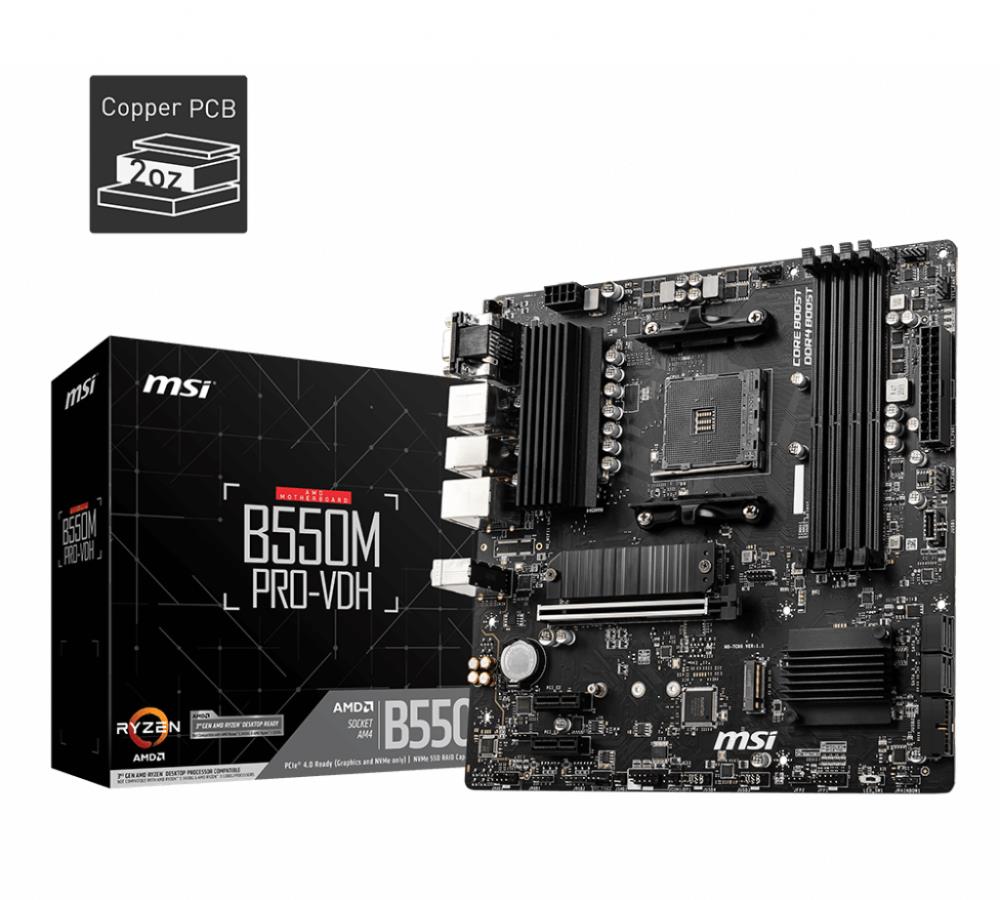 Emaplaat|MSI|AMD B550|SAM4|MicroATX|Memory DDR4|Memory slots 4|2xPCI-Ex&...