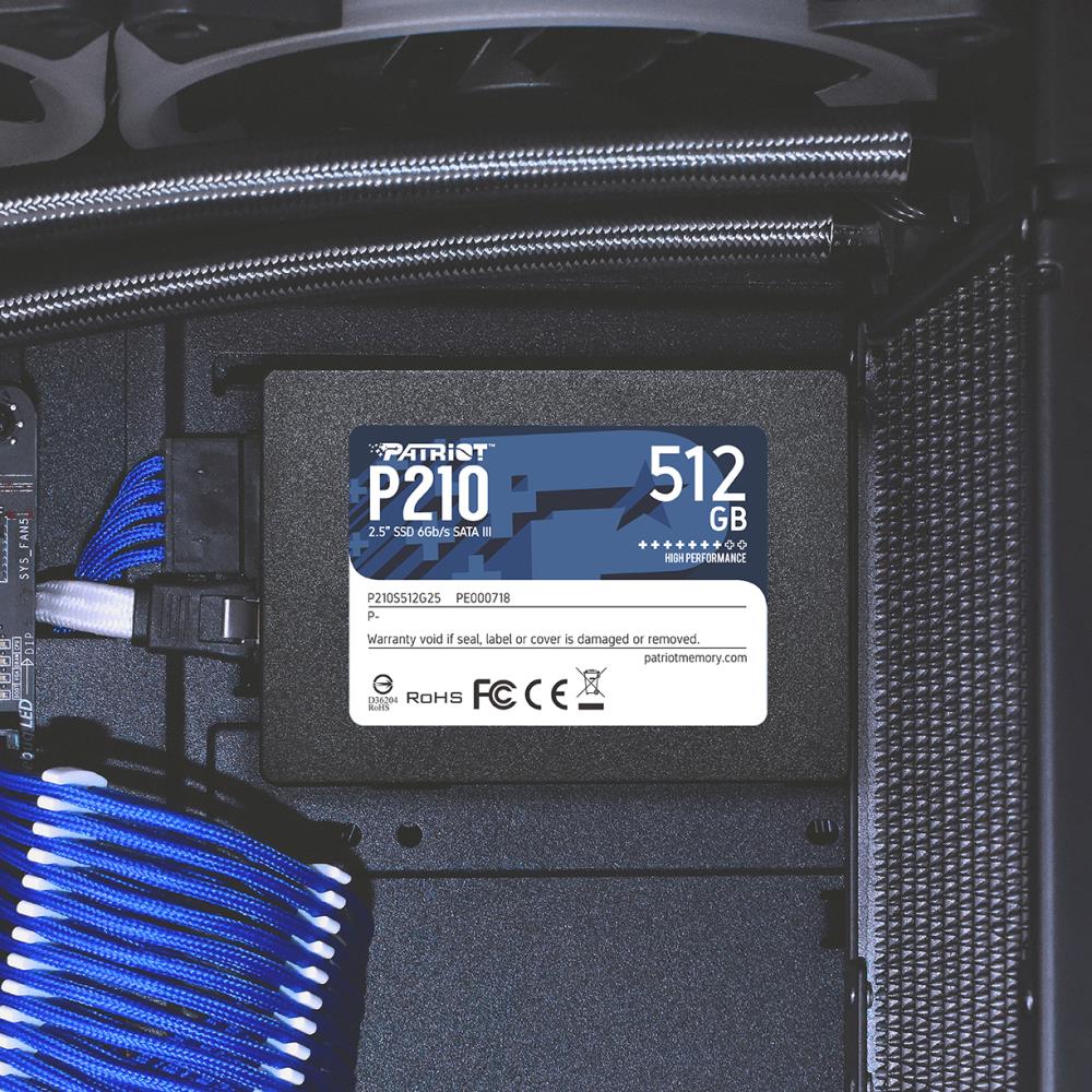 SSD|PATRIOT|P210|512GB|SATA 3.0|Write speed 430 MBytes/sec|Read speed 52...