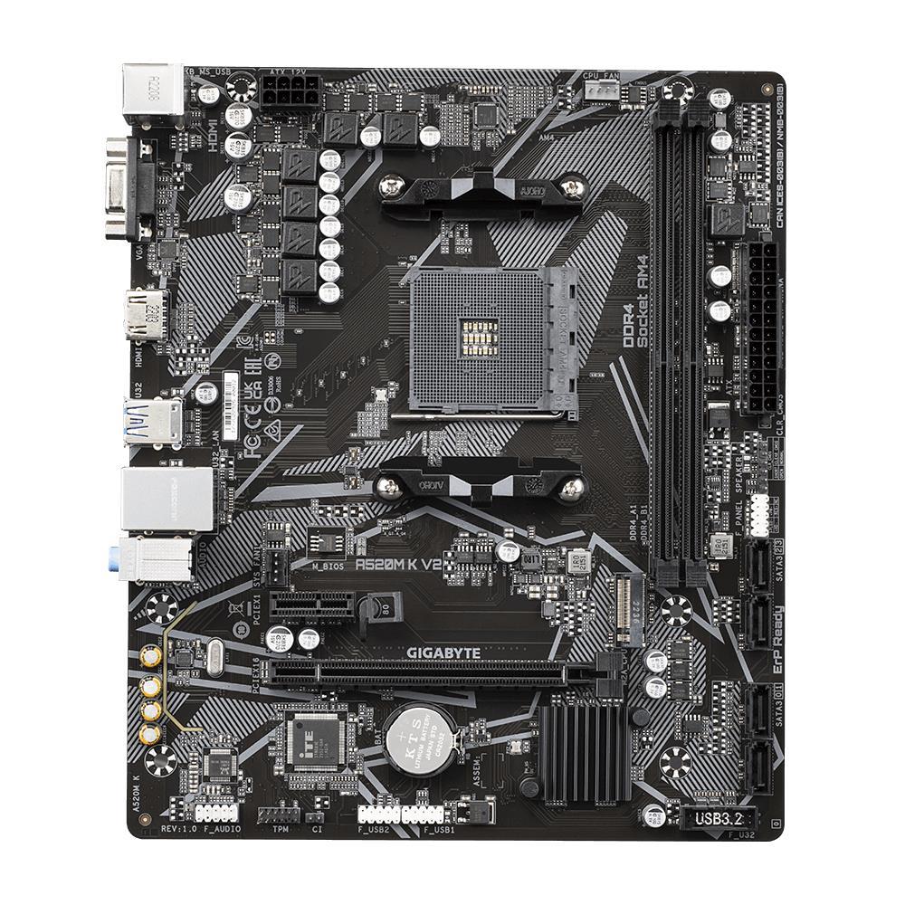 Mainboard|GIGABYTE|AMD A520|SAM4|Micro-ATX|Memory DDR4|Memory slots 2|1x...